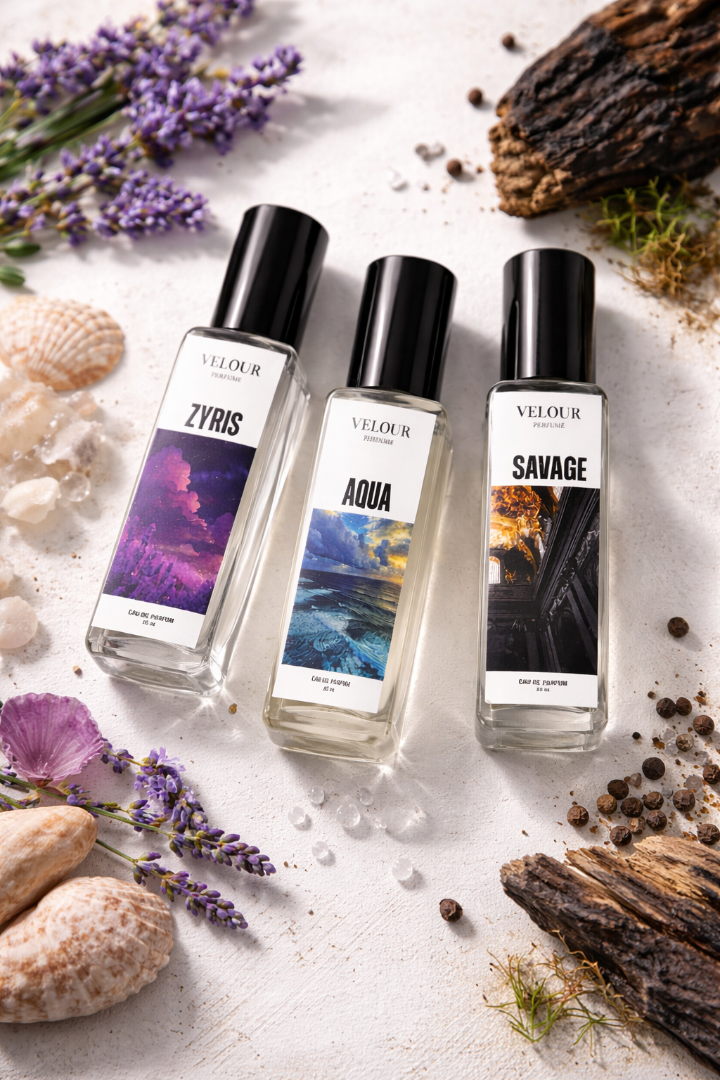 Velour Perfume Summer Trio Pack – Zyris + Savage + Aqua 20ML